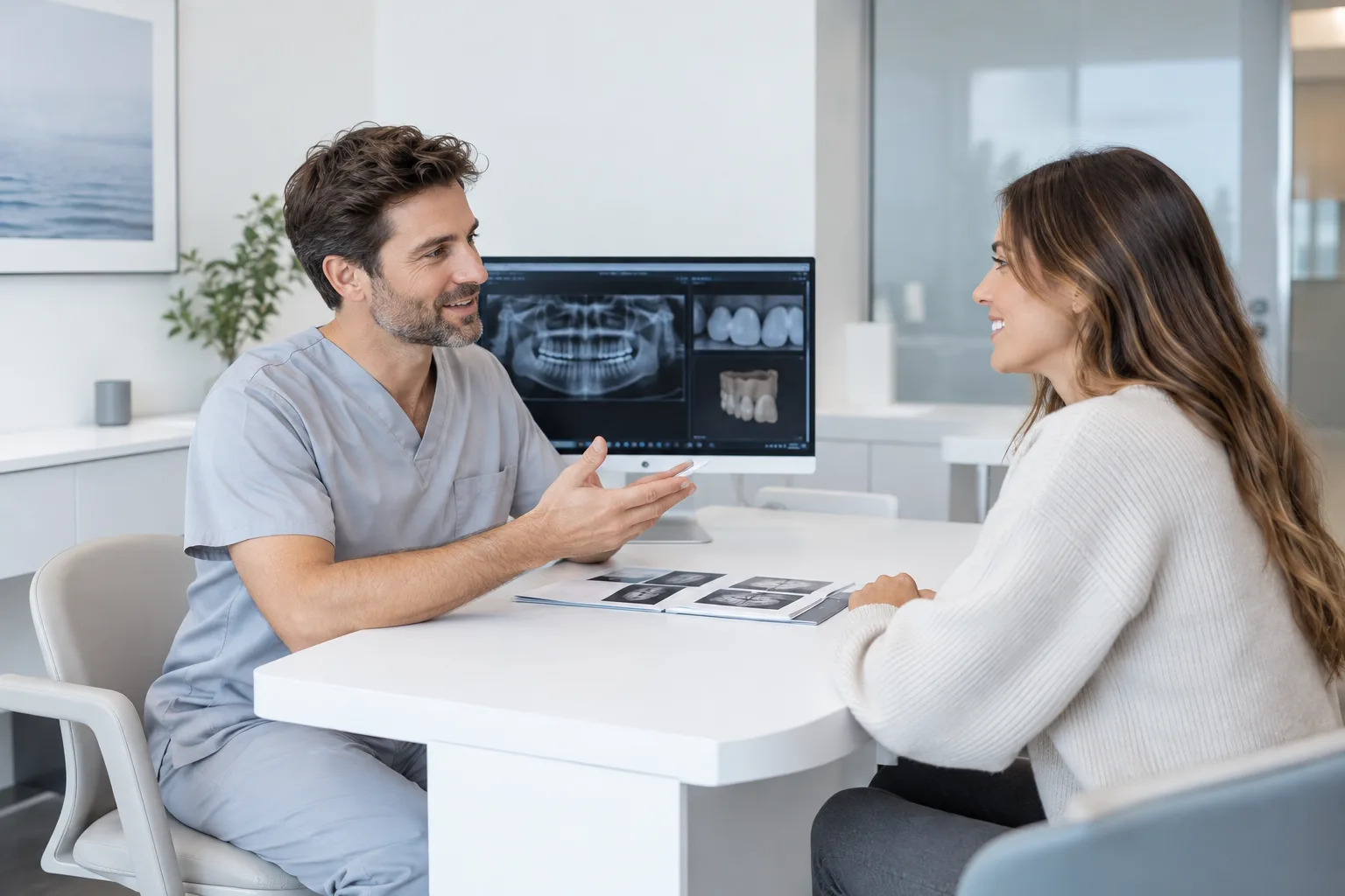 Visual demonstrativo de atendimento odontológico; não representa a equipe da clínica